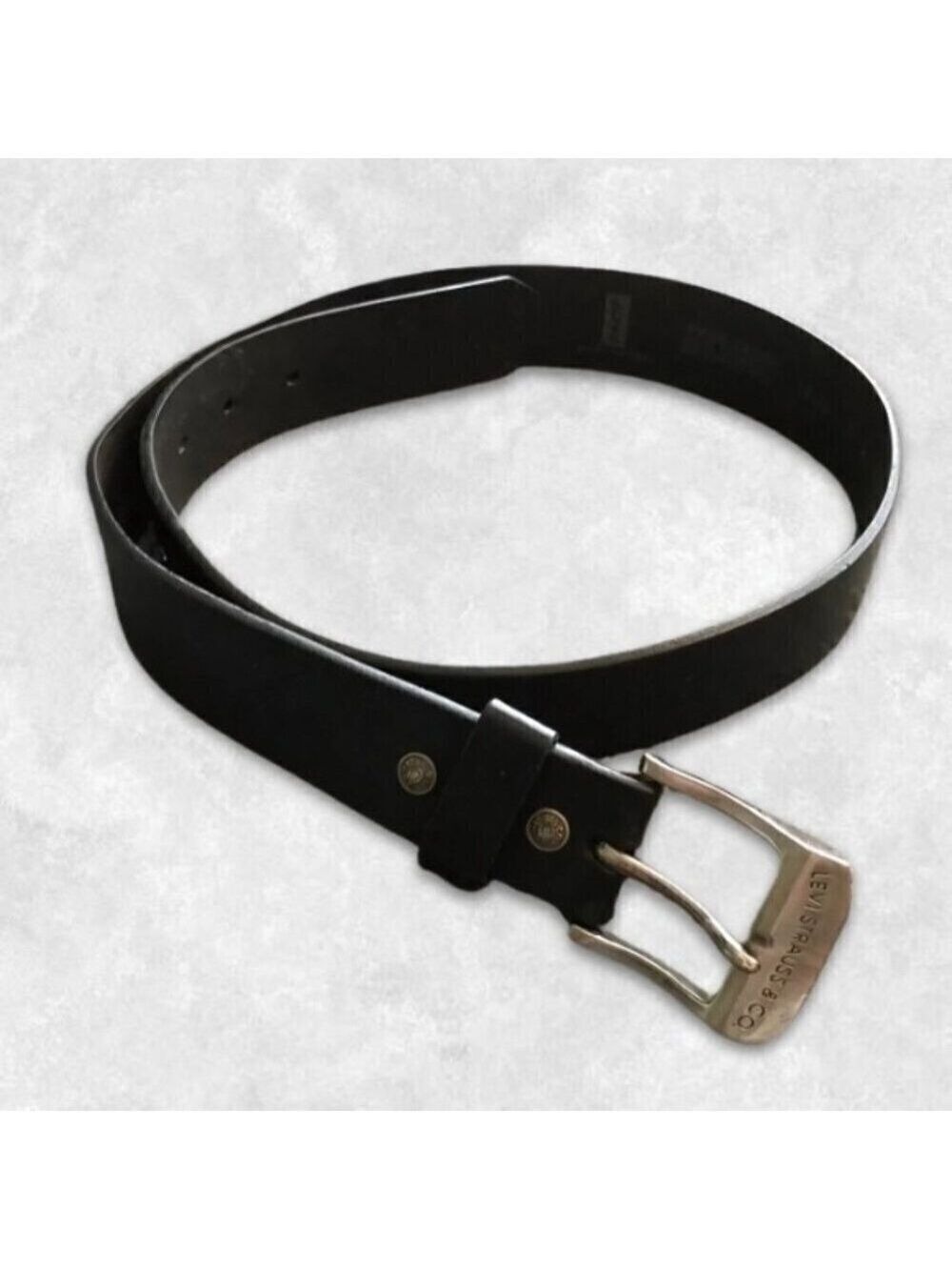 Levi’s Strauss Bridle Belt Genuine Black Leather With Silver Tone Buckle M US 34